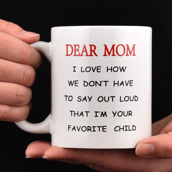 Dear Mom Creativity Mugs Unique Porcelain For Coffee Water Juice