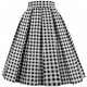 A-black-white-plaid Madam Fashion Brilliant Skirts For Office Wear