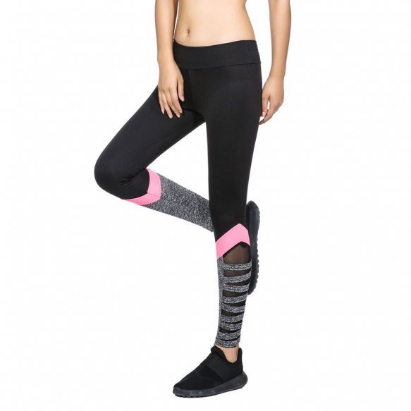 Racer Shape Leggings - Black/Pink