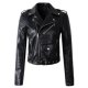 Black Madam Formal Leather Outerwear Lightweight