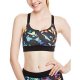 Women's Workout Yoga Clothes Activewear Cross Strap Racerback Sports Bra - Blcak/Yellow