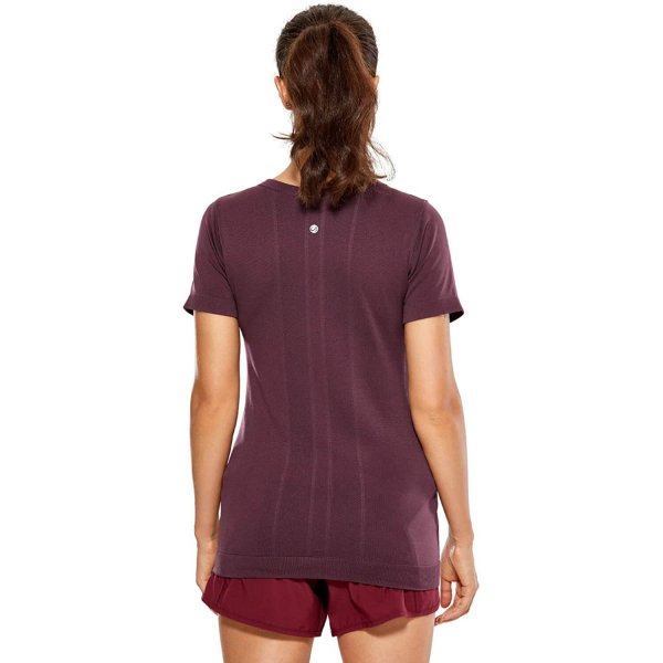 Arctic Plum Women Casual Short Sleeve Top Gym Sport