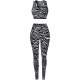 B White Zebra Women Casual Yoga Suit Lightweight For Sport