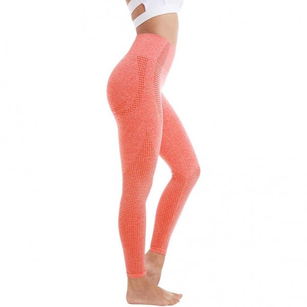 Coral Marl Madam Fashion Yoga Athletic Leggings Active Workout For Sport