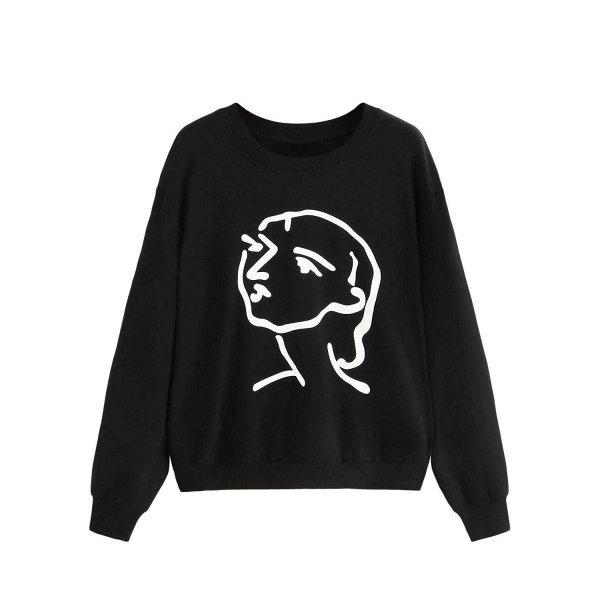 Face Madam Casual Sweatshirts Suitable For Winter